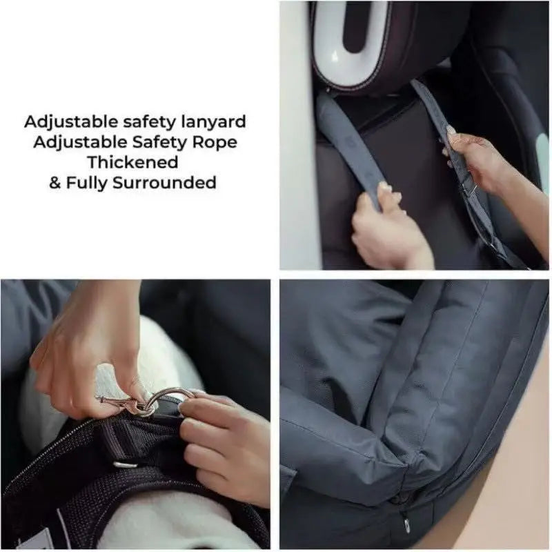 Deluxe Faux Leather Dog Car Seat Booster Bed - Urban Voyager